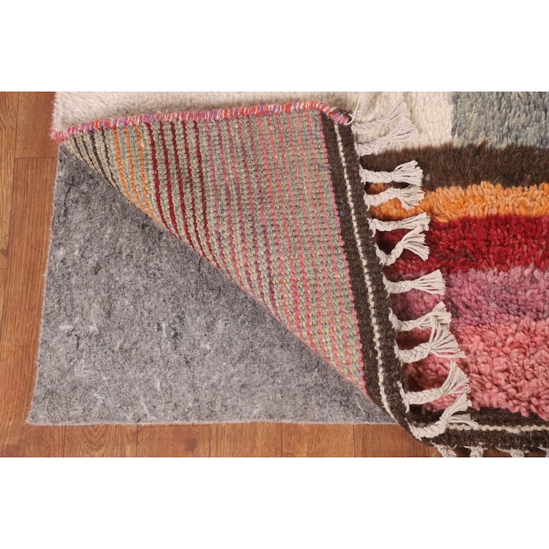 All-Over Plush Moroccan Area Rug Handmade Wool Carpet - 8'0" x 10'7"