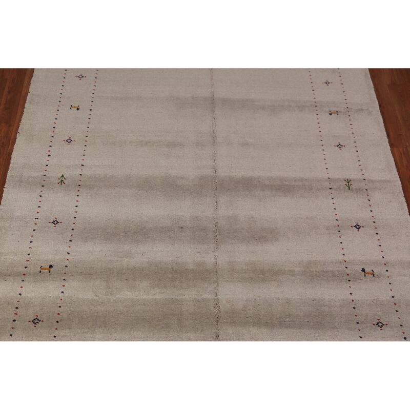 Tribal Gabbeh Oriental Rug Hand-Knotted Contemporary Wool Carpet - 5'9" x 7'8"