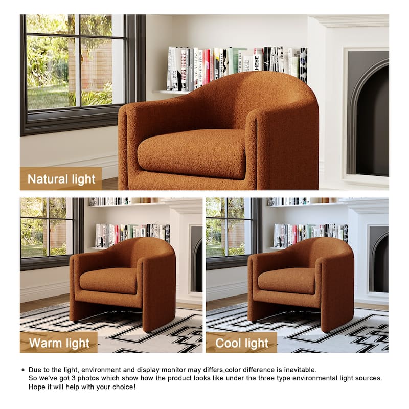 Modern Upholstered Barrel Accent Chair