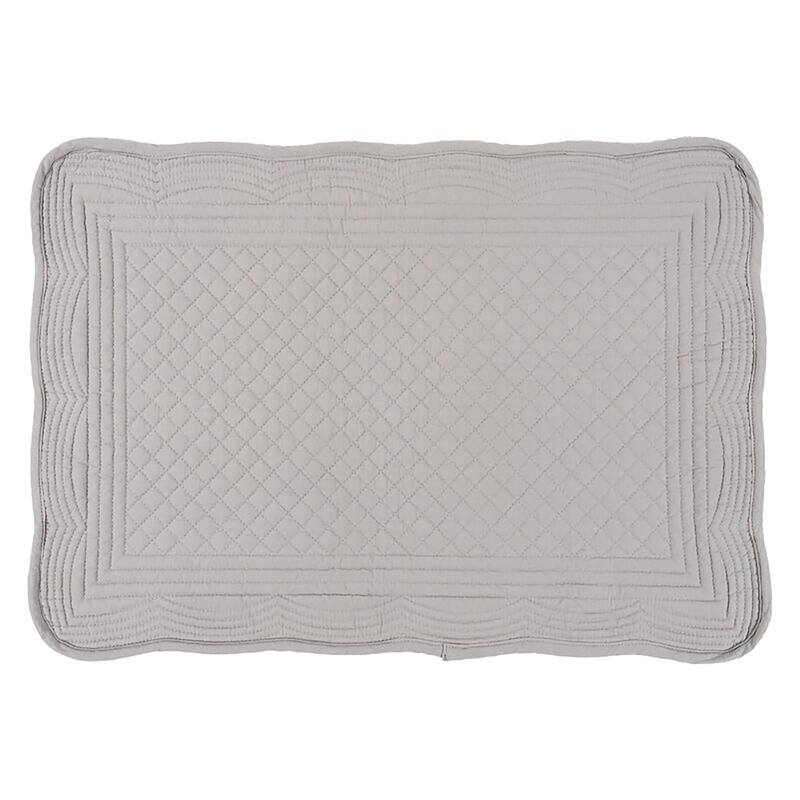 Boutis Quilted Placemat - Set of 4 - Grey - 14" x 20"