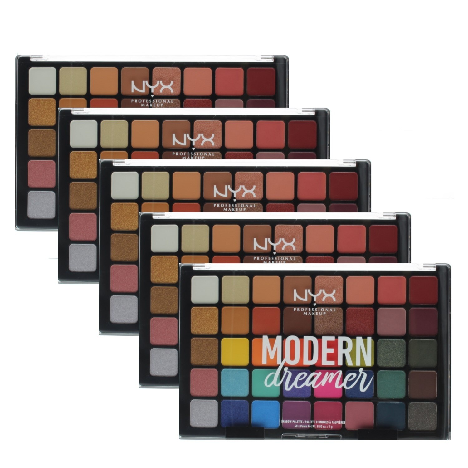 Nyx Professional Makeup Modern Dreamer Shadow Palette 40 Shades X 0 03oz 1 2oz 40g 5 Pack Overstock 32020377 nyx professional makeup modern dreamer shadow palette 40 shades x 0 03oz 1 2oz 40g 5 pack