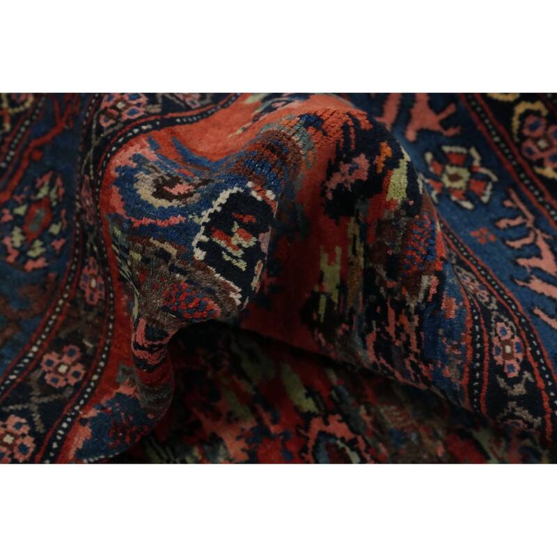 Hand Knotted Oriental 100% Wool Carpet Traditional Floral Oranges & Rust Bidjar Area Rug - 6' 10'' X 4' 7''