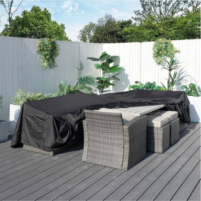 Large Square Waterproof Outdoor Dining and Sofa Set Rain Cover