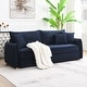 preview thumbnail 2 of 3, Velvet Upholstered Sofa with Pull-Out Sleeper Design in Blue