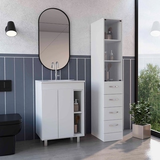 DEPOT E-SHOP Montana 2-Piece Bathroom Set with Bathroom Vanity and ...