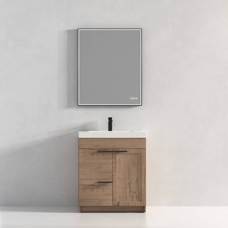 Blossom Hanover 30 Inch Bathroom Vanity with Topmount Acrylic Sink - Oak