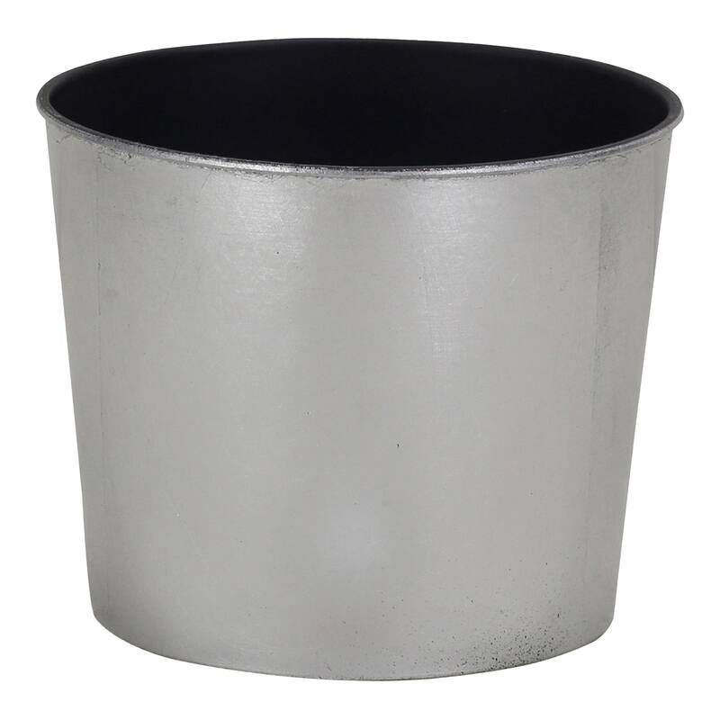 Cheungs Round, 7" silver planter with a tapered body - 12x12x11