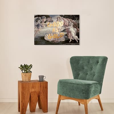 Wynwood Studio Canvas Fashion and Glam Good as Gold Gold and Cream White Modern & Contemporary Wall Art Canvas Print