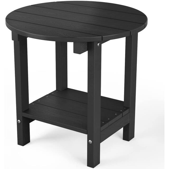 WINSOON Outdoor 2-Tier Plastic Side Table Adirondack Tables