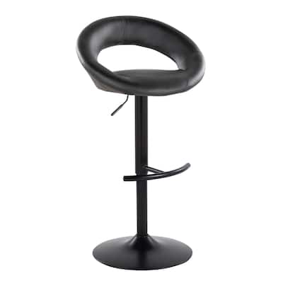 Silver Orchid Poppy Adjustable Bar Stool with Rounded T Footrest (Set of 2)