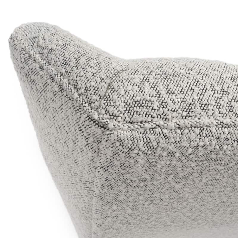 HomeRoots 32" Gray and Black Tufted Boucle Lounge Chair - 32 in. x 39 in. x 40 in.