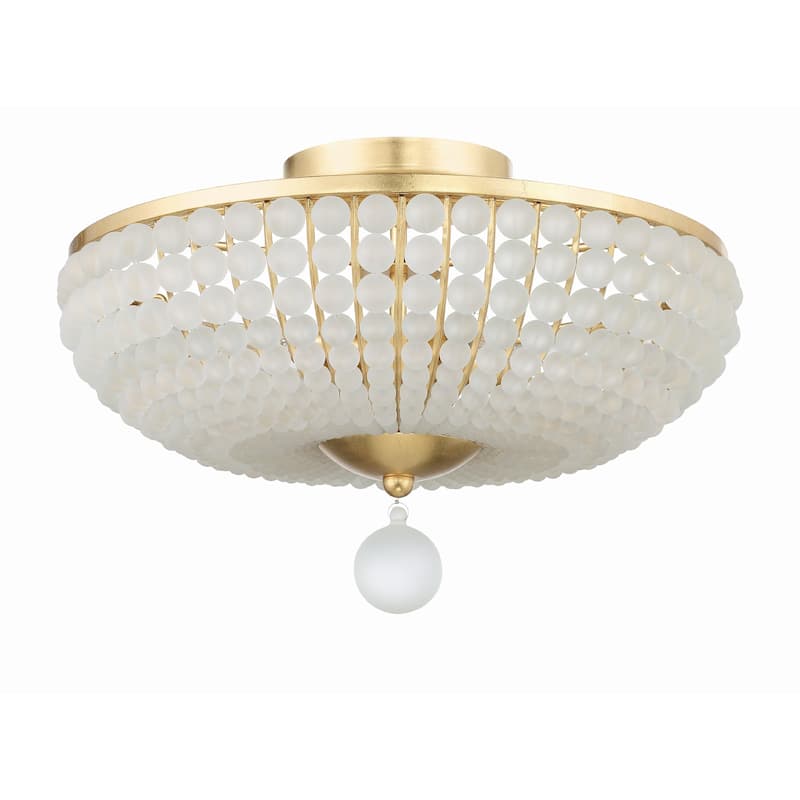 Bella 4 Light Antique Gold Ceiling Mount - 18"W x 12"H