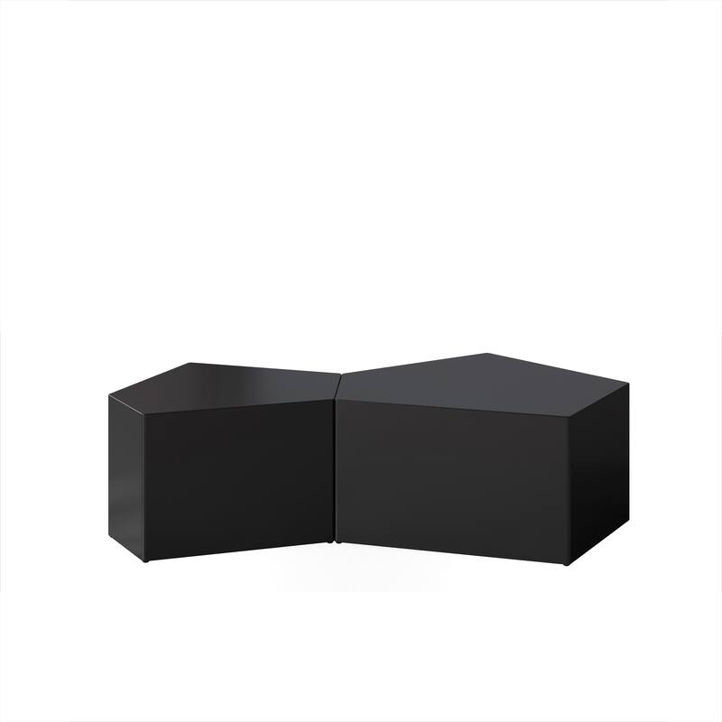 GDFStudio Kaiven Geometric Nesting Wood Coffee Table Set with Storage