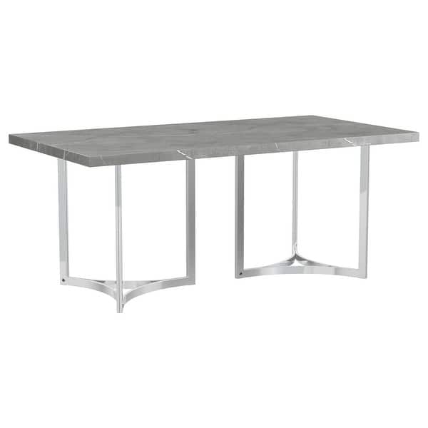 Sterling 72-Inch Rectangular Dining Table Grey Faux Marble - Bed Bath ...