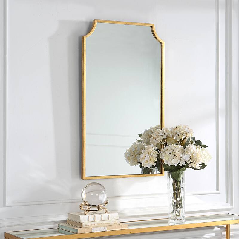 Porch & Den Gold Metal Concave Corner Wall Mirror