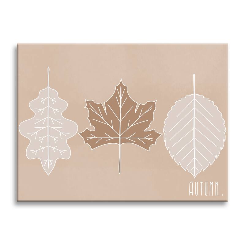 Minimal Leaves' Fall Harvest Canvas Wall Art