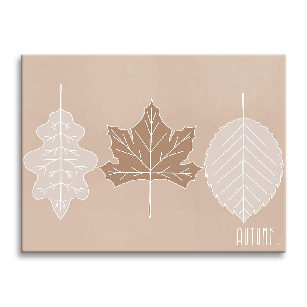 Minimal Leaves' Fall Harvest Canvas Wall Art
