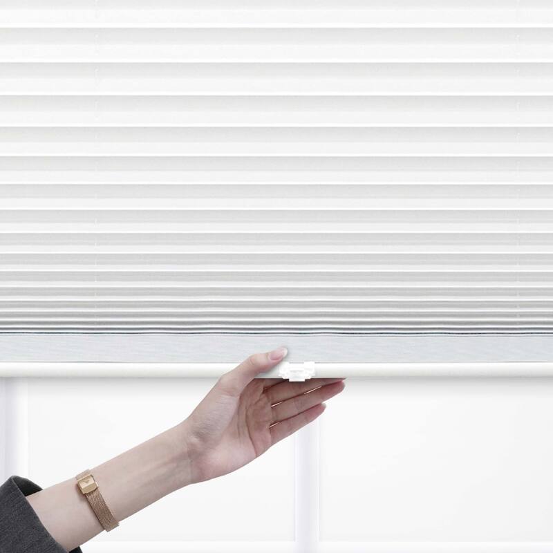 48-inch White Light-filtering Pleated Shade