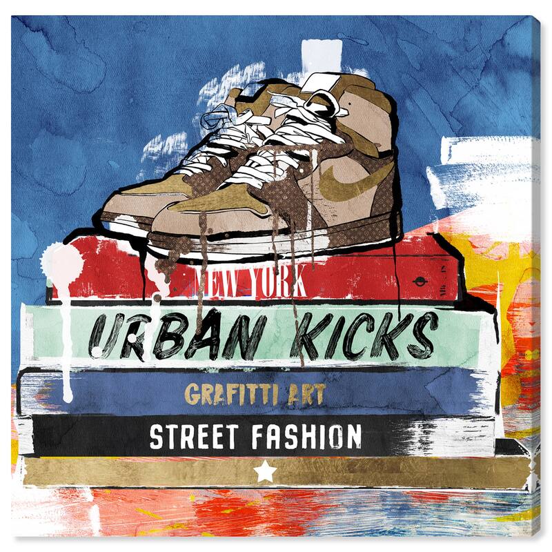 Wynwood Studio Fashion and Glam Street Books Blue and Glam Wall Art Canvas Print