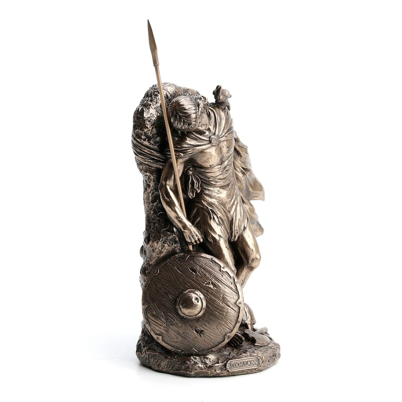 8.46" H THE DEATH OF CELTIC HERO CU CHULAINN Cold Cast Bronze - 3.94"x5.12"x8.46"