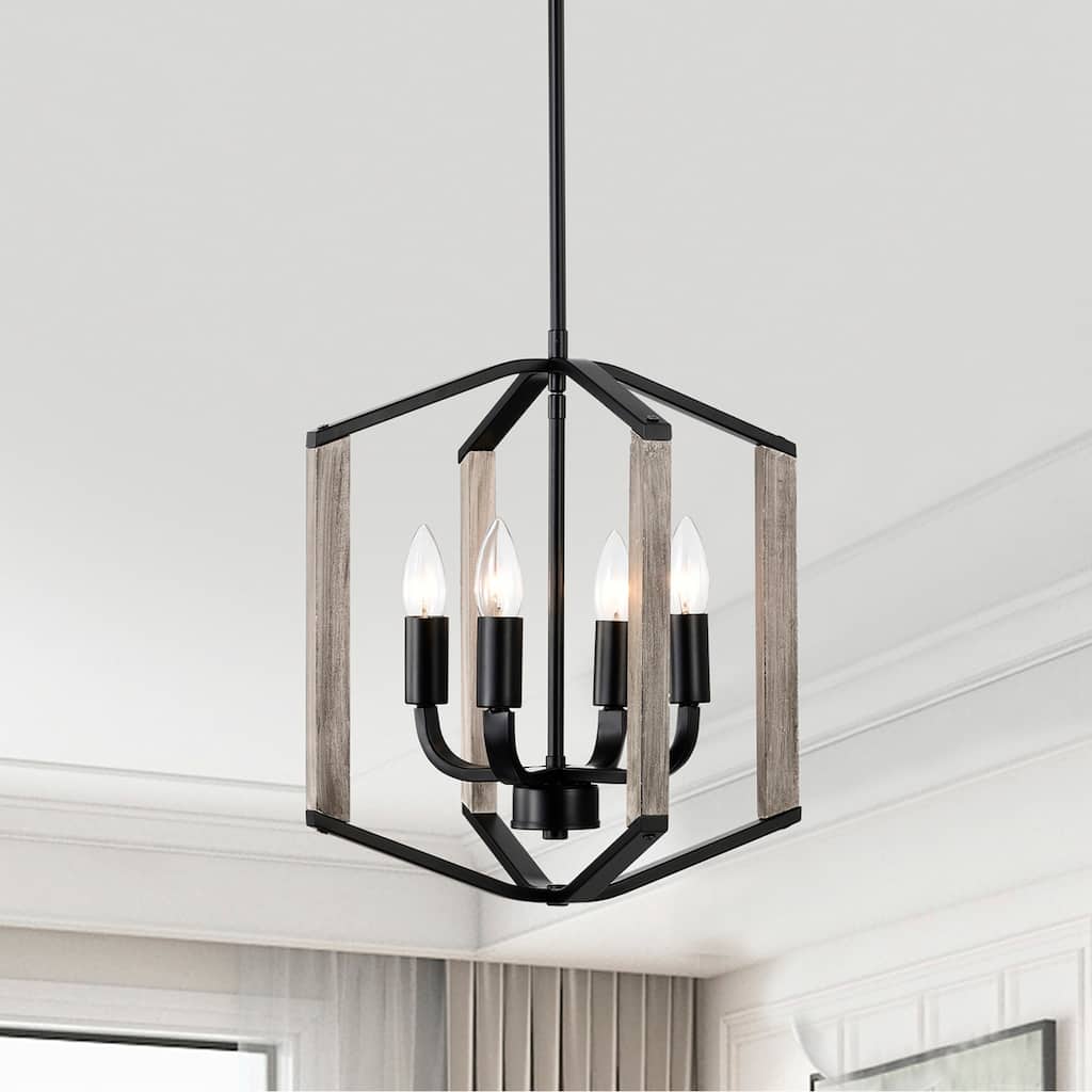 Miner 14 Inch Farmhouse Geometric Style Pendant with 4 Light