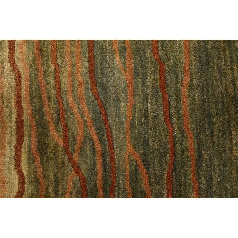 ECARPETGALLERY Hand-knotted Peshawar Ziegler Green Wool Rug - 5'2 x 6'11