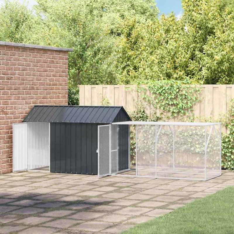 vidaXL Bird Cage Anthracite Galvanized steel - 416.5 x 103 x 142 cm