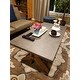 Aberdeen Industrial Zinc Top Weathered Oak Trestle Coffee Table by iNSPIRE Q Artisan