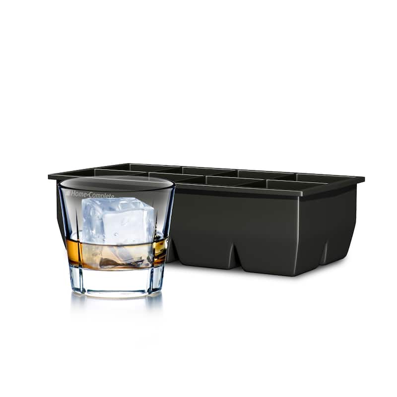 Large Ice Cube Tray - BPA-Free and Flexible Silicone Mold Makes Eight 2x2-Inch Cubes by Home-Complete