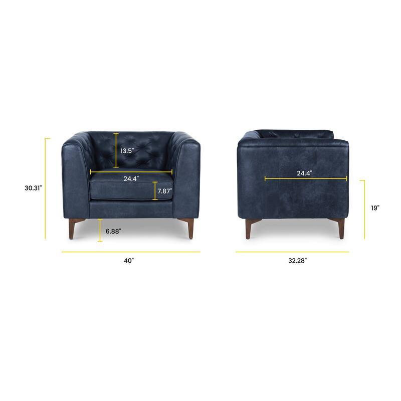 Poly & Bark Essex Lounge Chair (Set of 2) - Genuine Italian Leather