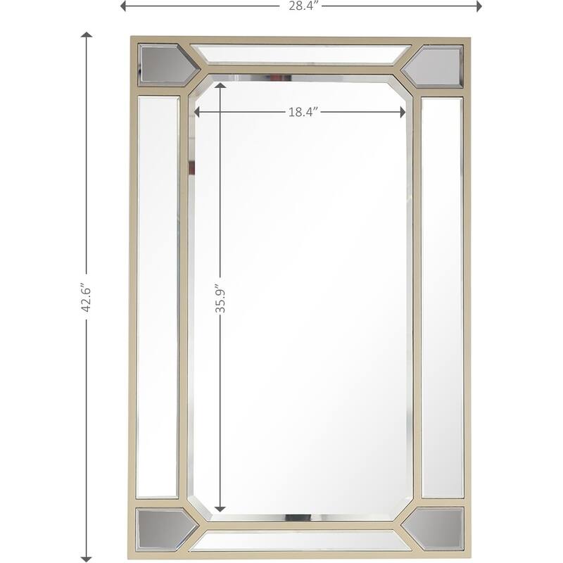 HomeRoots 43" Antique Rectangle Accent Mirror Wall Mounted With Metal Frame - 25.98