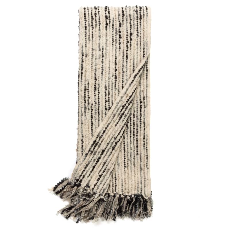 Asche Cotton Woven Throw - Ink