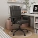 preview thumbnail 11 of 16, Pu Leather Home Office Desk Chair, Adjustable Desk Chair Office Chair Computer Chair Ergonomic Mid Back with 360°Swivel