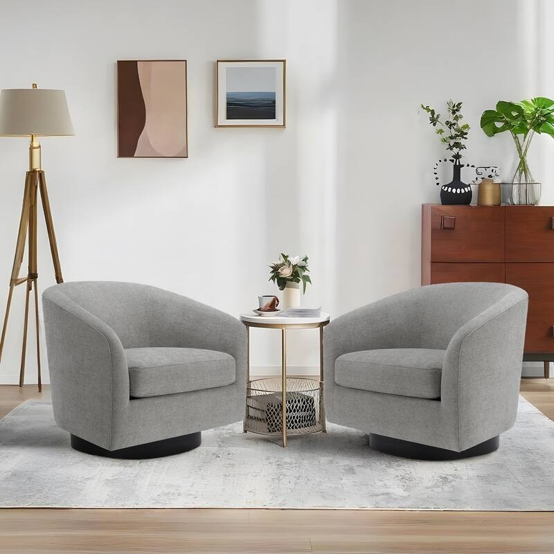 UIXE 360° Swivel Barrel Accent Chair Armchair For Living Room