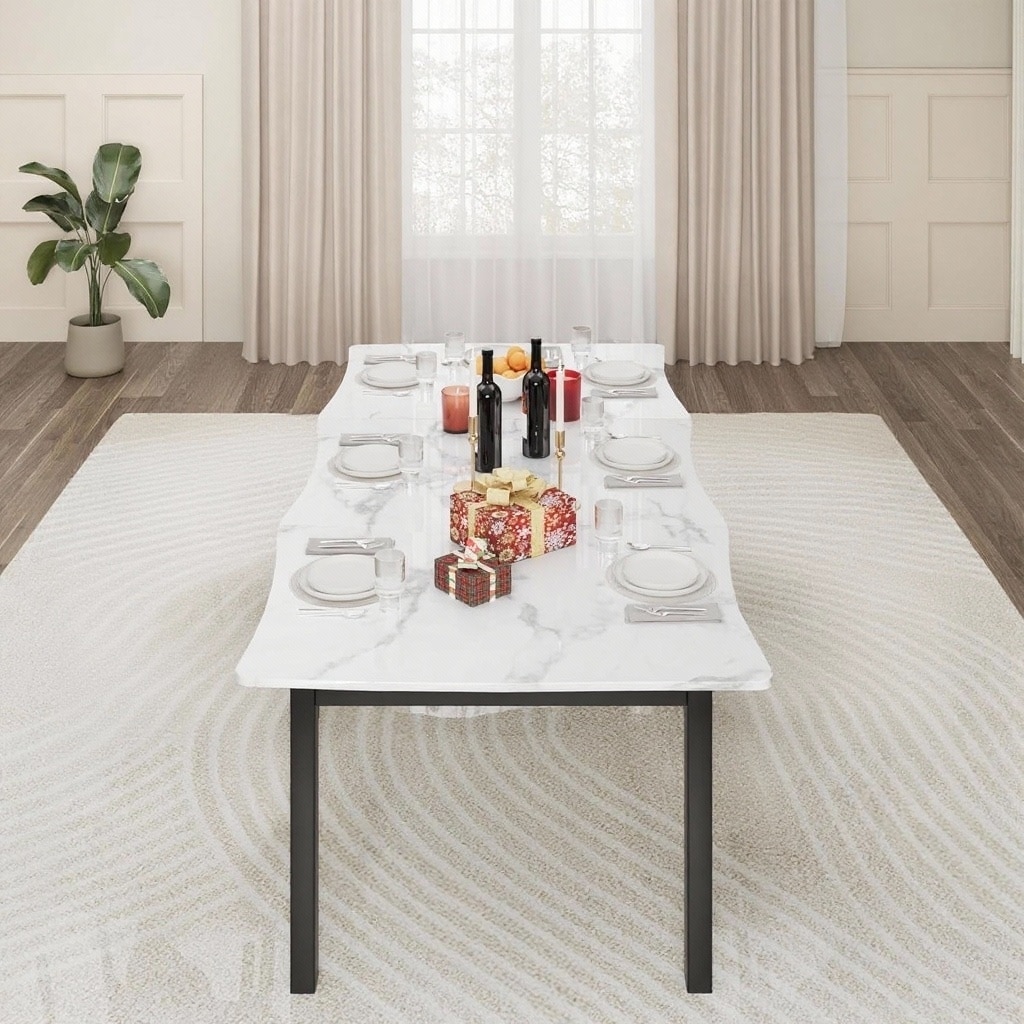 Rectangular Table, with Wave Irregular Edge, Waterproof Scratch-Resistant