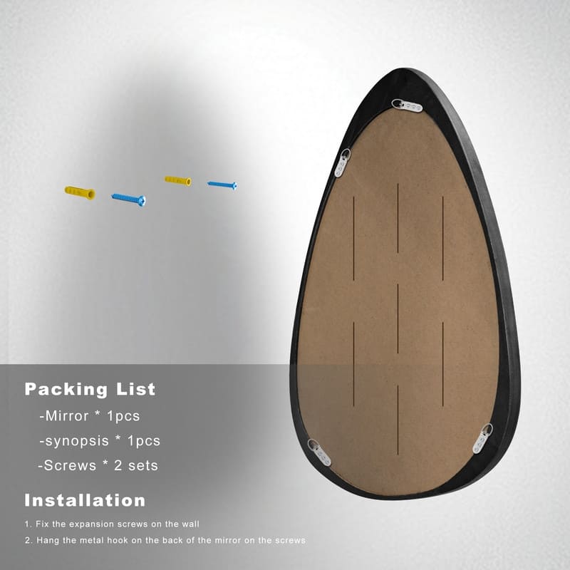 Irregular Mirror Asymmetrical Wood Wall Mirror