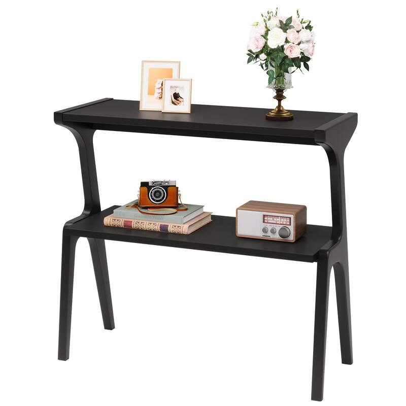 Modern SideTable with Storage Shelf, Sofa End Table with Solid Wood Legs, Bedside Table, Nightstand for Bedroom, Living Room