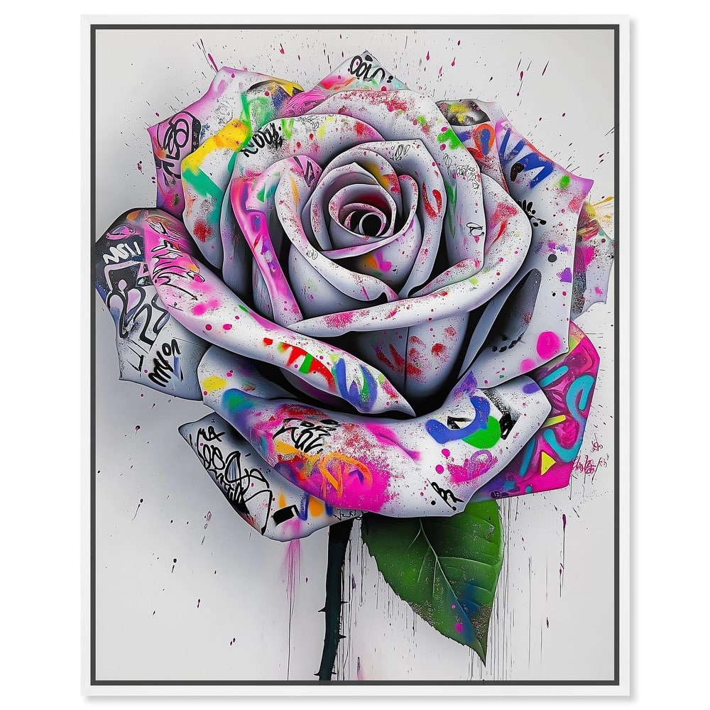 Graffiti Rose Canvas by Art Remedy
