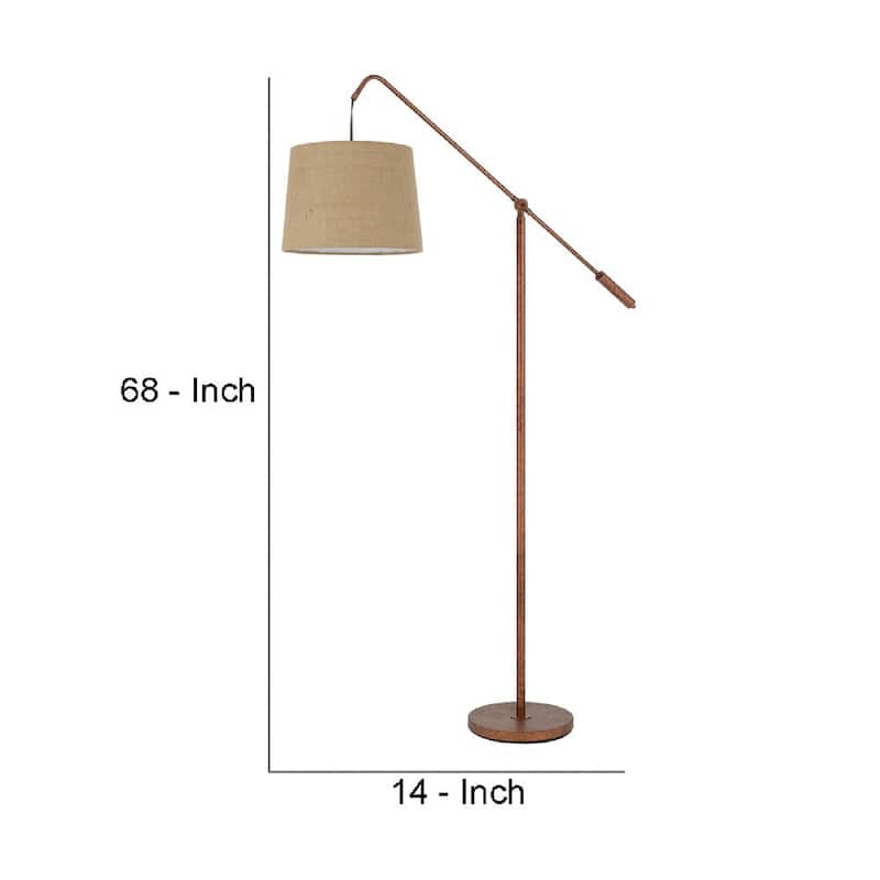 68 Inch Adjustable Arc Arm Metal Floor Lamp - 19 L X 14 W X 68 H Inches