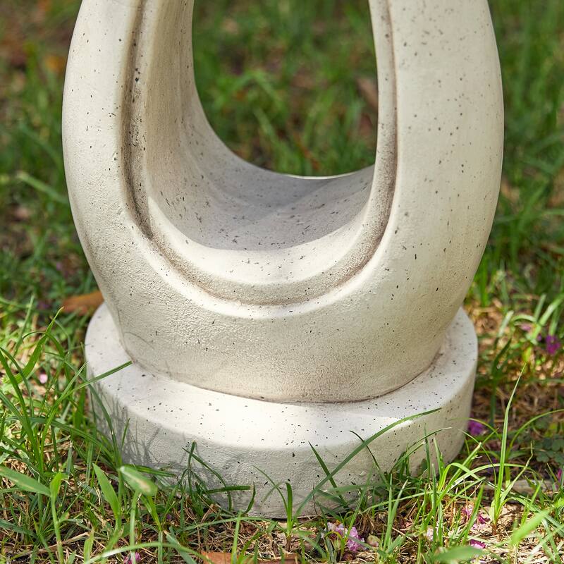 Glitzhome 24.75"H Modern Abstract Sculpture Hugging Mother and Baby Garden Statue
