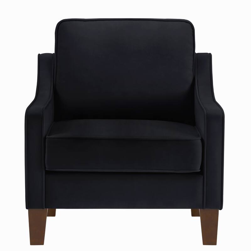 Armchair, Single Seat Sofa Chair with Wooden Legs, Velvet Accent Chair