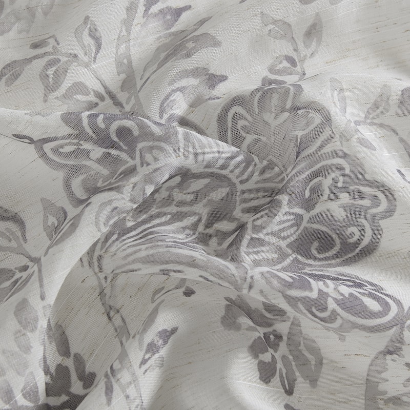 Westport Floral Tie-Top Sheer Window Curtain