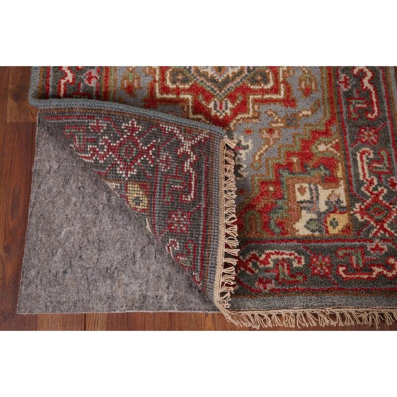 Gray Geometric Kazak Oriental Runner Rug Handmade Wool Carpet - 2'6"x 7'11"