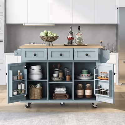 Chichoice Mobile Kitchen Island with Drop-Leaf, Rolling Kitchen Cart with Storage for Dining Room