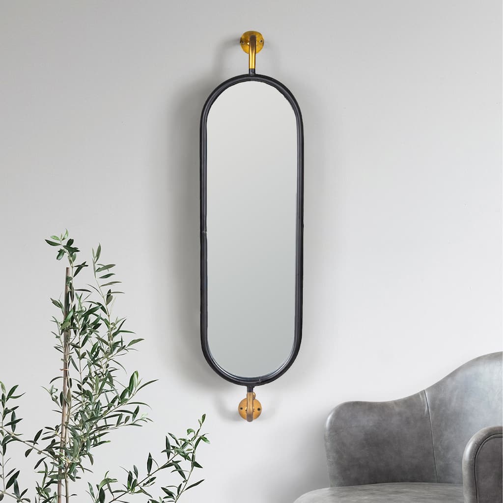 Metal Framed Wall Mirror with Brackets