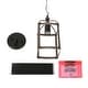 preview thumbnail 7 of 9, Rustic Farmhouse Coastal Mini Pendant Black and Wood Accent Lantern Lights for Kitchen Island - L5.5"xW 5.5"x H 12"