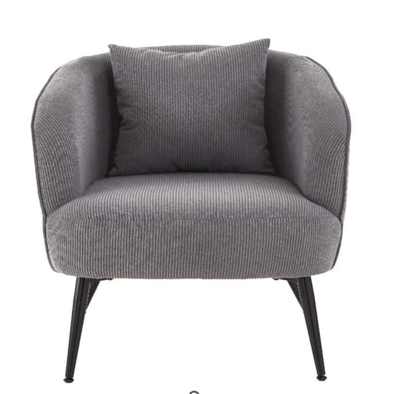Modern Channel Back Corduroy Velvet Arm Chair