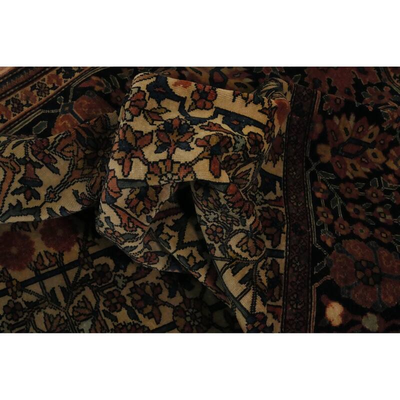 Hand Knotted Oriental 100% Wool Carpet Traditional All-Over Beige & Ivories Sarouk Area Rug - 6' 6'' X 4' 5''