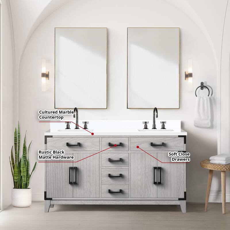 Laurel Bath Vanity Cultured Marble Top, Sink and Faucet