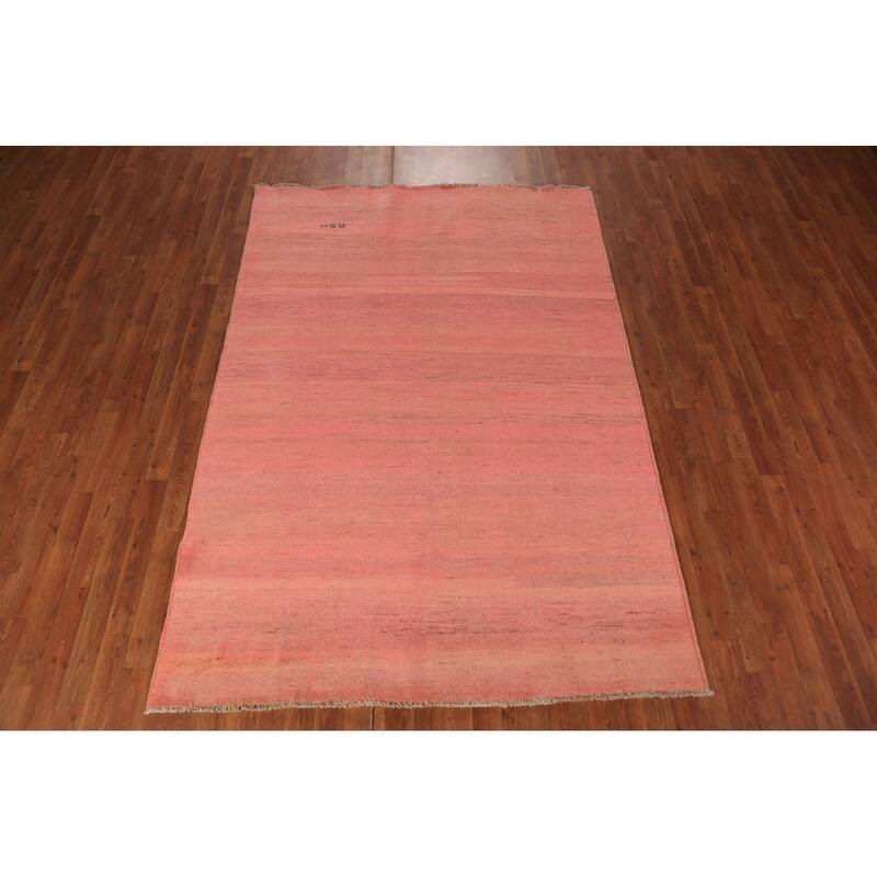 Pink Gabbeh Modern Area Rug Handmade Oriental Wool Carpet - 5'6" x 8'1"